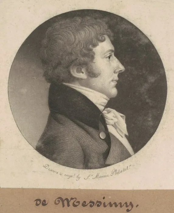 Framed Print : de Messimy, 1801. Creator: Charles Balthazar Julien Fevret de Saint-Memin Framed Print : de Messimy, 1801. Creator: Charles Balthazar Julien Fevret de Saint-Memin