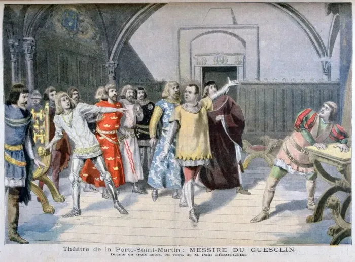 Framed Print : Messire du Guesclin, Theatre de la Porte Saint-Martin, 1895. Artist: Paul Deroulede Framed Print : Messire du Guesclin, Theatre de la Porte Saint-Martin, 1895. Artist: Paul Deroulede