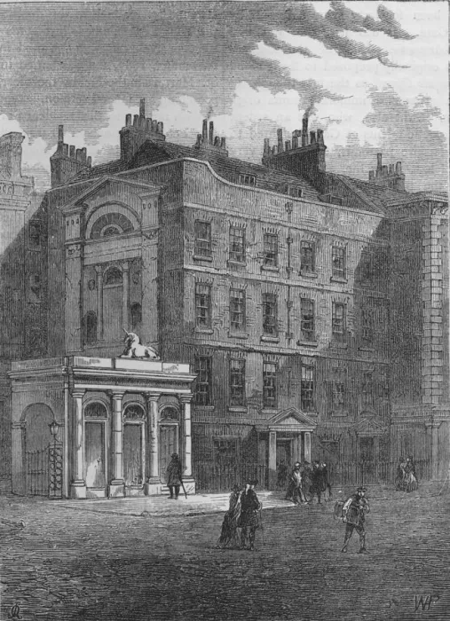 Framed Print : Messrs Christie and Mansons original auction rooms, Westminster, London, c1860 (1878) Framed Print : Messrs Christie and Mansons original auction rooms, Westminster, London, c1860 (1878)