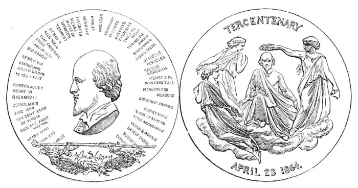 Framed Print : Messrs. Hunt and Roskell's Shakspeare medal, 1864. Creator: Unknown Framed Print : Messrs. Hunt and Roskell's Shakspeare medal, 1864. Creator: Unknown