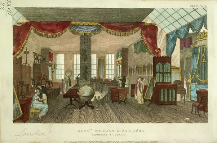 Framed Print : Messrs. Morgan and Sanders's, 1809. Creator: Unknown. Messrs. Morgan and Sanders's, 1809. Creator: Unknown Framed Print : Messrs. Morgan and Sanders's, 1809. Creator: Unknown. Messrs. Morgan and Sanders's, 1809. Creator: Unknown