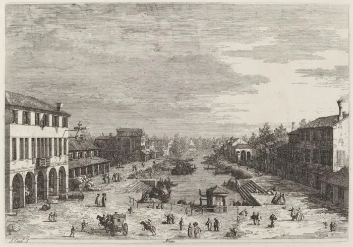 Framed Print : Mestre, c. 1735  /  1746. Creator: Canaletto