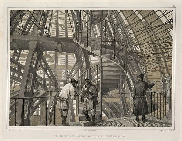 Metal construction inside of the cathedral (From: The Construction of the Saint Isaacs Cathedral), 1845. Artist: Montferrand, Auguste, de (1786-1858)