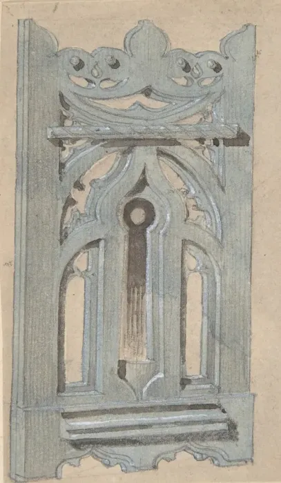 Framed Print : Metal Keyplate for Church, second half 19th century. Creator: Anon Framed Print : Metal Keyplate for Church, second half 19th century. Creator: Anon
