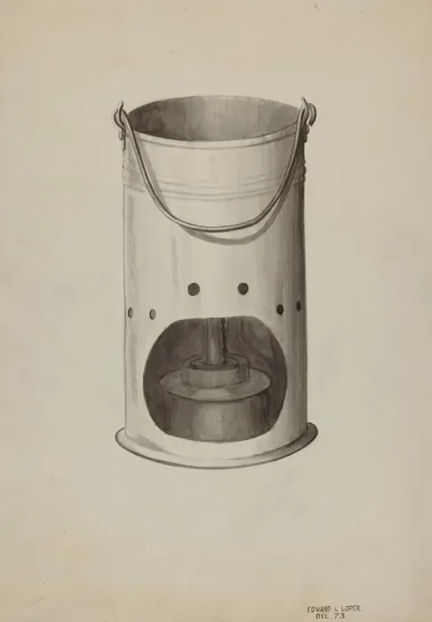 Framed Print : Metal Lantern, c. 1936. Creator: Edward L Loper Framed Print : Metal Lantern, c. 1936. Creator: Edward L Loper