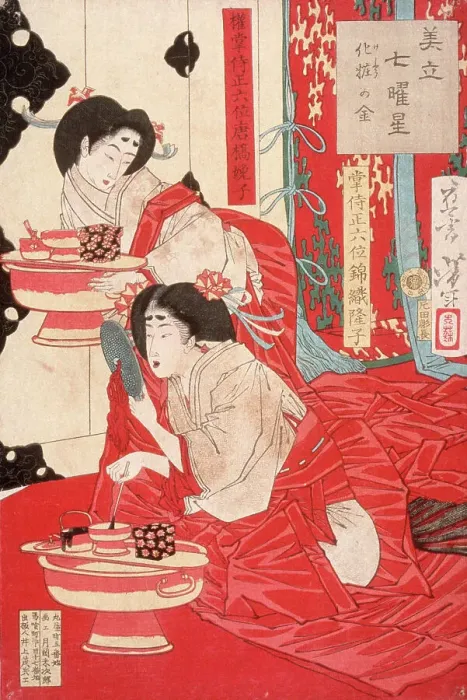 Framed Print : Metal for Tooth Blackening, 12th month, 1878. Creator: Tsukioka Yoshitoshi Framed Print : Metal for Tooth Blackening, 12th month, 1878. Creator: Tsukioka Yoshitoshi