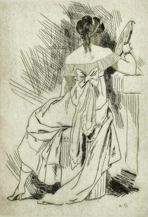 Framed Print : Métella, 1870. Creator: Félicien Rops Framed Print : Métella, 1870. Creator: Félicien Rops