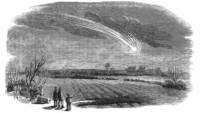Framed Print : The Meteor, as seen from the Fulham-Road, 1850. Creator: Unknown Framed Print : The Meteor, as seen from the Fulham-Road, 1850. Creator: Unknown