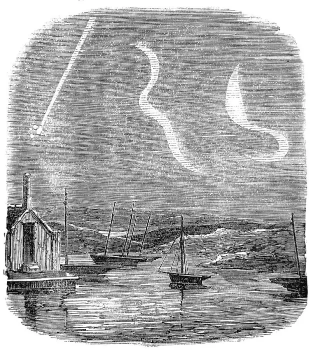 Framed Print : The Meteor, as seen over the Medina, Isle of Wight, 1856. Creator: Unknown Framed Print : The Meteor, as seen over the Medina, Isle of Wight, 1856. Creator: Unknown