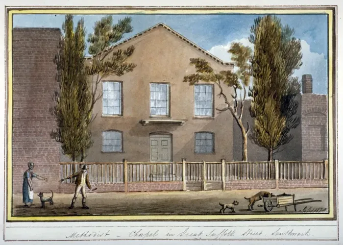 Framed Print : Methodist Chapel, Great Suffolk Street, Southwark, London, 1825. Artist: G Yates Framed Print : Methodist Chapel, Great Suffolk Street, Southwark, London, 1825. Artist: G Yates