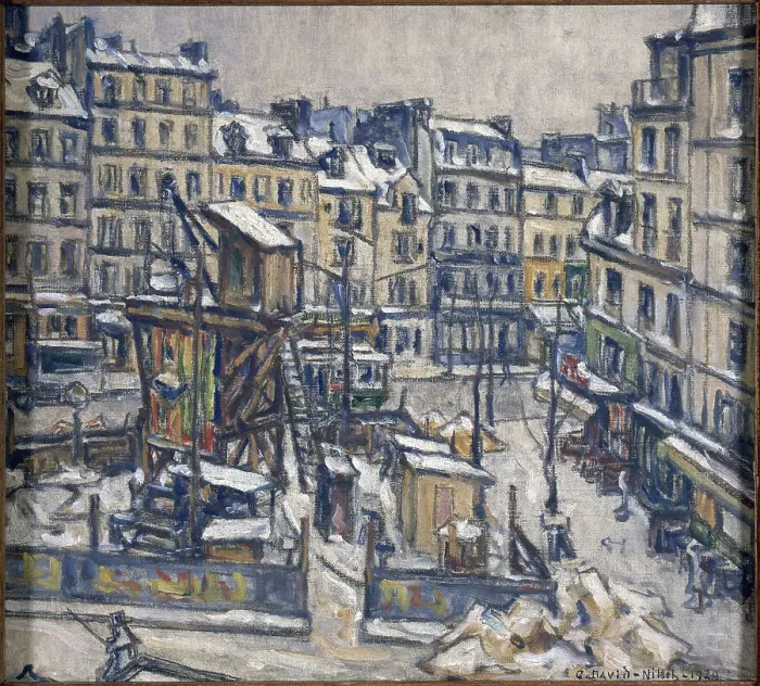 Framed Print : Metro works, at the corner of rue du faubourg Saint-Antoine and rue de Reuilly, 1929. Creator: Germain David-Nillet Framed Print : Metro works, at the corner of rue du faubourg Saint-Antoine and rue de Reuilly, 1929. Creator: Germain David-Nillet