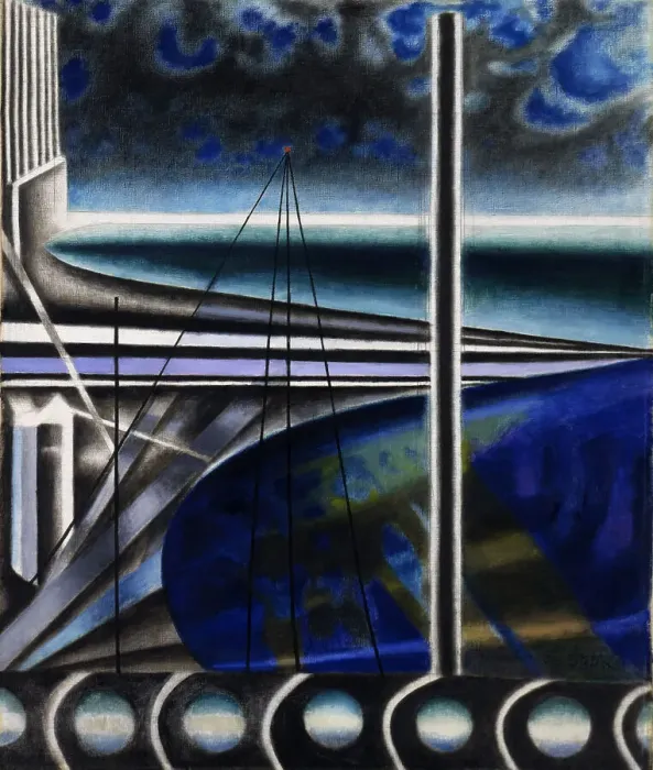 Framed Print : Metropolitan Port, c1935-1937. Creator: Stella; Joseph (1877-1946) Framed Print : Metropolitan Port, c1935-1937. Creator: Stella; Joseph (1877-1946)