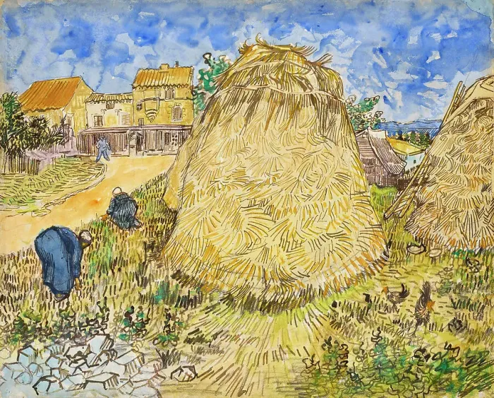 Framed Print : Meules de blé, 1888. Creator: Gogh, Vincent, van (1853-1890) Framed Print : Meules de blé, 1888. Creator: Gogh, Vincent, van (1853-1890)