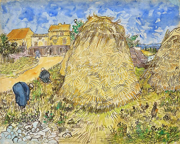 Meules de blé, 1888. Creator: Gogh, Vincent, van (1853-1890)