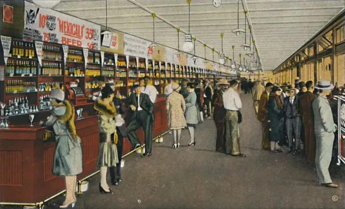 Framed Print : Mexicali Beer Hall, The Longest Bar in the World, c1939 Framed Print : Mexicali Beer Hall, The Longest Bar in the World, c1939