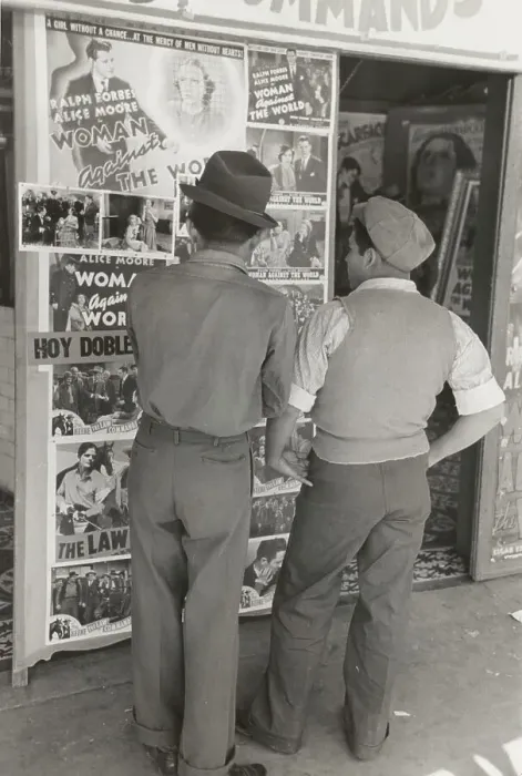 Framed Print : Mexican boys looking at movie poster, San Antonio, Texas, 1939-03. Creator: Russell Lee Framed Print : Mexican boys looking at movie poster, San Antonio, Texas, 1939-03. Creator: Russell Lee