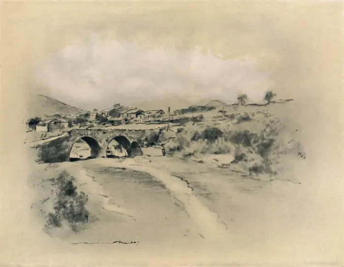 Framed Print : A Mexican Village, 1903. Artist: Mortimer L Menpes Framed Print : A Mexican Village, 1903. Artist: Mortimer L Menpes