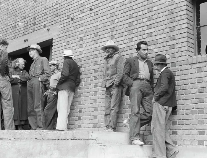 Framed Print : Mexicans, field laborers, on strike in cotton picking season, Bakersfield, California, 1938. Creator: Dorothea Lange Framed Print : Mexicans, field laborers, on strike in cotton picking season, Bakersfield, California, 1938. Creator: Dorothea Lange