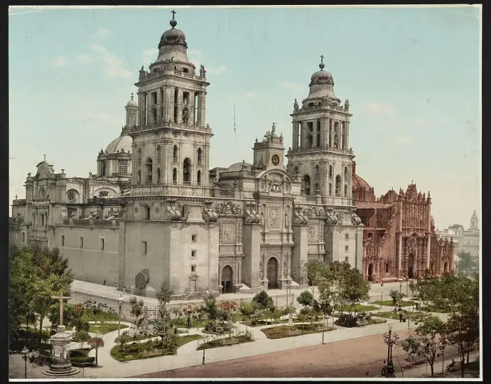 Framed Print : Mexico, the Cathedral, City of Mexico, c1899. Creator: William H. Jackson Framed Print : Mexico, the Cathedral, City of Mexico, c1899. Creator: William H. Jackson