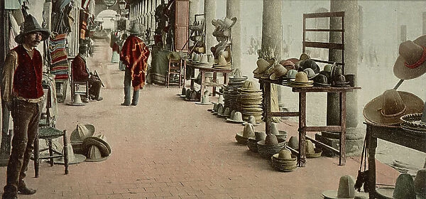 Mexico, portales of market, Aguas Calientes, between 1884 and 1900. Creator: William H. Jackson