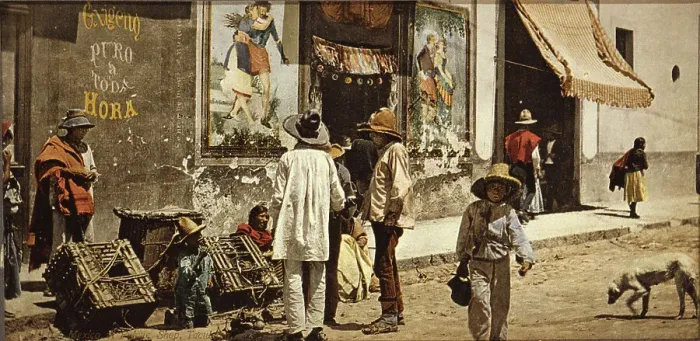 Framed Print : Mexico, a pulque shop, Tacubaya, between 1884 and 1900. Creator: William H. Jackson Framed Print : Mexico, a pulque shop, Tacubaya, between 1884 and 1900. Creator: William H. Jackson