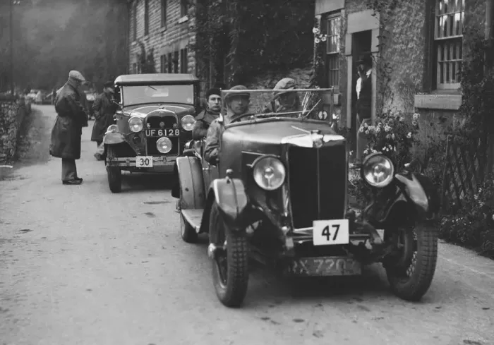 Framed Print : MG 18 / 80 of CF Dobson and Ford Model A of EAL Midgley at the MCC Sporting Trial, 1930 Framed Print : MG 18 / 80 of CF Dobson and Ford Model A of EAL Midgley at the MCC Sporting Trial, 1930