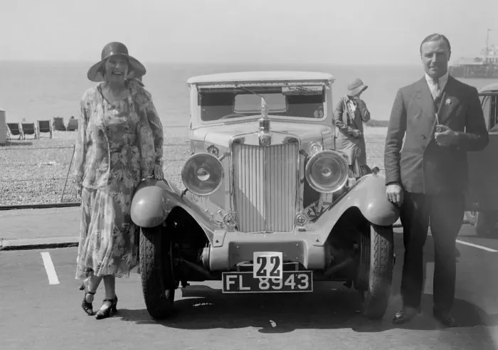 Framed Print : MG 18 / 80 of Mrs R Gough at the B&HMC Brighton Motor Rally, 1930. Artist: Bill Brunell Framed Print : MG 18 / 80 of Mrs R Gough at the B&HMC Brighton Motor Rally, 1930. Artist: Bill Brunell