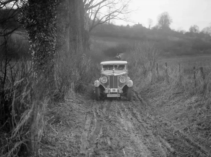 Framed Print : MG 18 / 80 saloon of R Gough competing in the MG Car Club Trial, Kimble Lane, Chilterns, 1931 Framed Print : MG 18 / 80 saloon of R Gough competing in the MG Car Club Trial, Kimble Lane, Chilterns, 1931