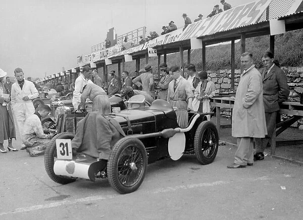 MG C type Midget of Cyril Paul in the pits at the RAC TT Race, Ards Circuit, Belfast, 1932