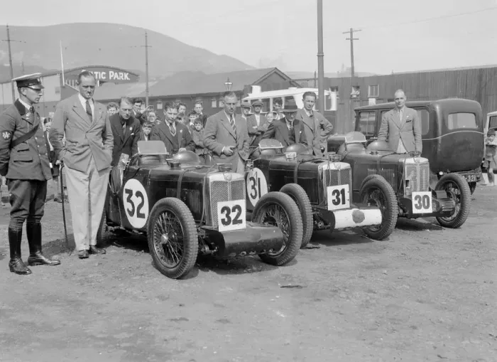 Framed Print : Three MG C type Midgets at the RAC TT Race, Ards Circuit, Belfast, 1932. Artist: Bill Brunell Framed Print : Three MG C type Midgets at the RAC TT Race, Ards Circuit, Belfast, 1932. Artist: Bill Brunell