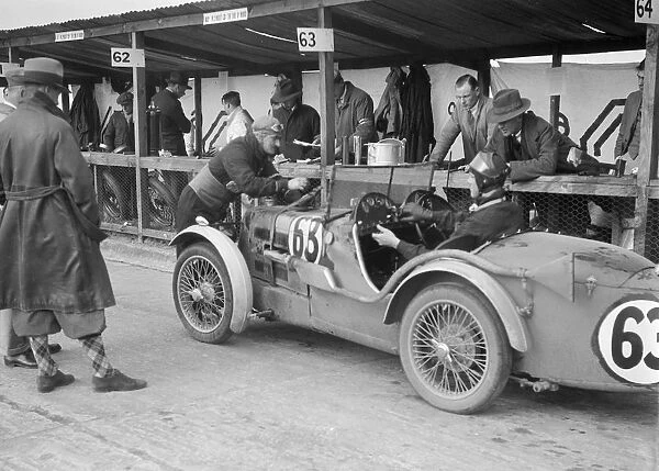 MG C type of TVG Selby and G Hendy in the pits at the JCC Double Twelve race, Brooklands, May 1931