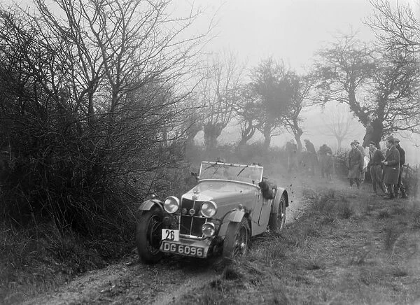 MG F type of GF Horan at the Sunbac Colmore Trial, near Winchcombe, Gloucestershire, 1934