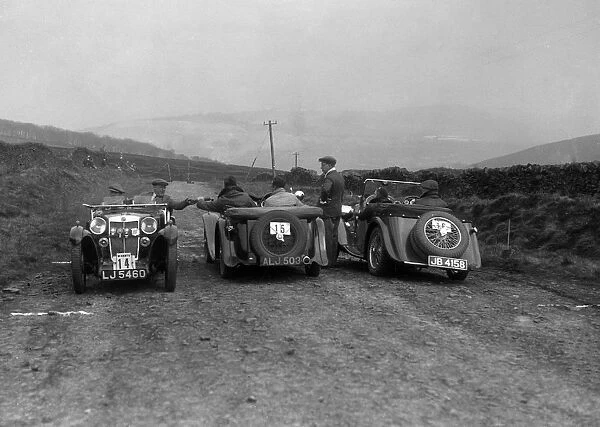 MG F type, Wolseley Hornet and MG Magnette at the Sunbac Inter-Club Team Trial, 1935