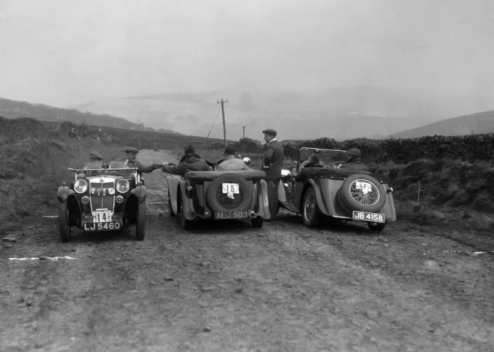 Framed Print : MG F type, Wolseley Hornet and MG Magnette at the Sunbac Inter-Club Team Trial, 1935 Framed Print : MG F type, Wolseley Hornet and MG Magnette at the Sunbac Inter-Club Team Trial, 1935
