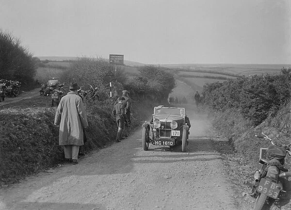 MG J2 of JWS Utley competing in the MCC Lands End Trial, Beggars Roost, Exmoor, 1933