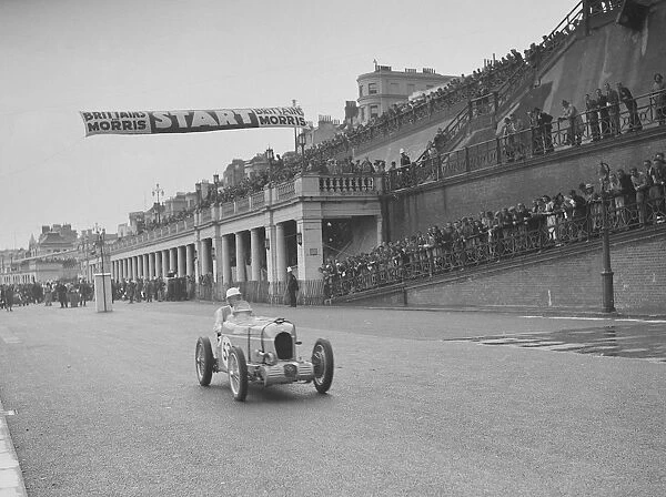 MG leaving the starting line in the Brighton Speed Trials, 1938. Artist: Bill Brunell
