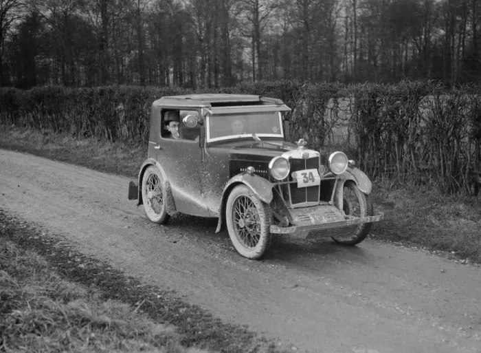 Framed Print : MG M Type of AS Curtis competing in the MG Car Club Trial, 1931. Artist: Bill Brunell Framed Print : MG M Type of AS Curtis competing in the MG Car Club Trial, 1931. Artist: Bill Brunell