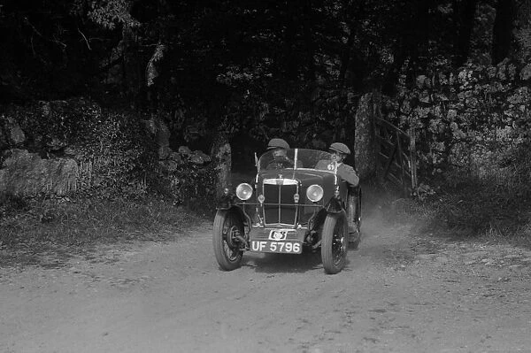 MG M type of EA Tebbs competing in the Brighton and Hove Motor Club Brighton-Beer Trial, 1930