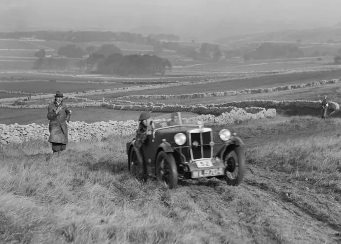 Framed Print : MG M type of J Easonsmith competing in the MCC Sporting Trial, 1930. Artist: Bill Brunell Framed Print : MG M type of J Easonsmith competing in the MCC Sporting Trial, 1930. Artist: Bill Brunell
