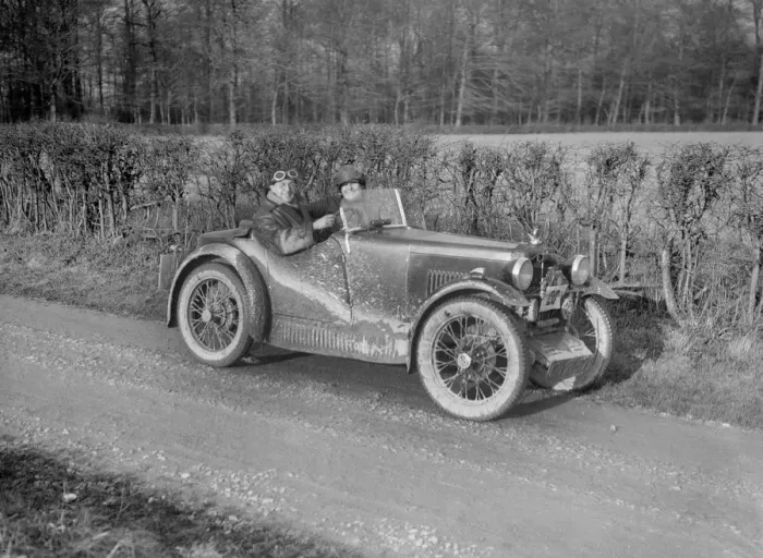 Framed Print : MG M Type of RH Warnes competing in the MG Car Club Trial, 1931. Artist: Bill Brunell Framed Print : MG M Type of RH Warnes competing in the MG Car Club Trial, 1931. Artist: Bill Brunell