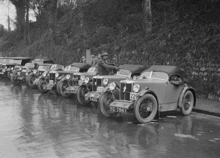 Framed Print : MG M types at the MCC Lands End Trial, Launceston, Cornwall, 1930. Artist: Bill Brunell Framed Print : MG M types at the MCC Lands End Trial, Launceston, Cornwall, 1930. Artist: Bill Brunell