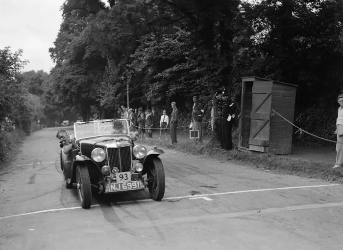 Framed Print : MG Magnette of RWG Collins, winner of a premier award at the MCC Torquay Rally, July 1937 Framed Print : MG Magnette of RWG Collins, winner of a premier award at the MCC Torquay Rally, July 1937