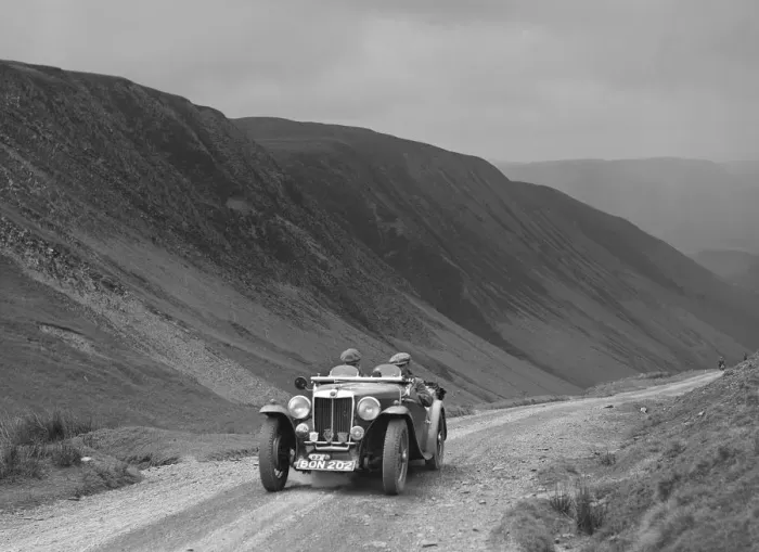 Framed Print : MG NA competing in the MG Car Club Abingdon Trial / Rally, 1939. Artist: Bill Brunell Framed Print : MG NA competing in the MG Car Club Abingdon Trial / Rally, 1939. Artist: Bill Brunell