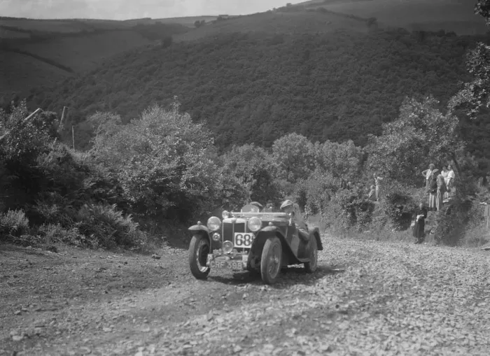 Framed Print : MG PA competing in the Mid Surrey AC Barnstaple Trial, Beggars Roost, Devon, 1934 Framed Print : MG PA competing in the Mid Surrey AC Barnstaple Trial, Beggars Roost, Devon, 1934