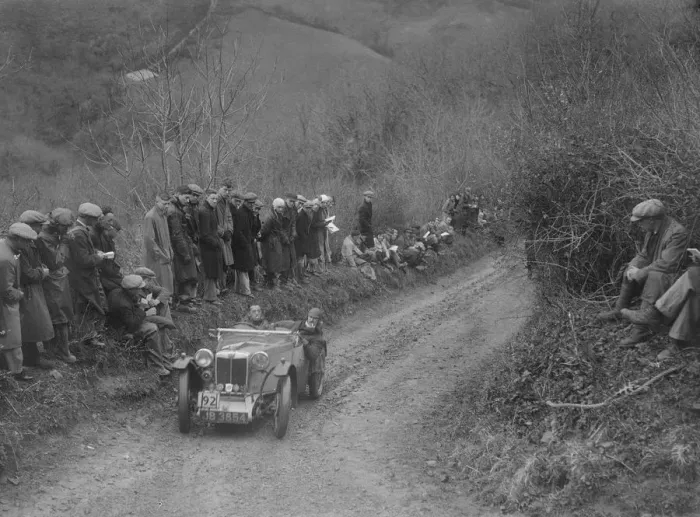 Framed Print : MG PA of Jack Bastock of the Cream Cracker Team competing in the MCC Lands End Trial, 1935 Framed Print : MG PA of Jack Bastock of the Cream Cracker Team competing in the MCC Lands End Trial, 1935