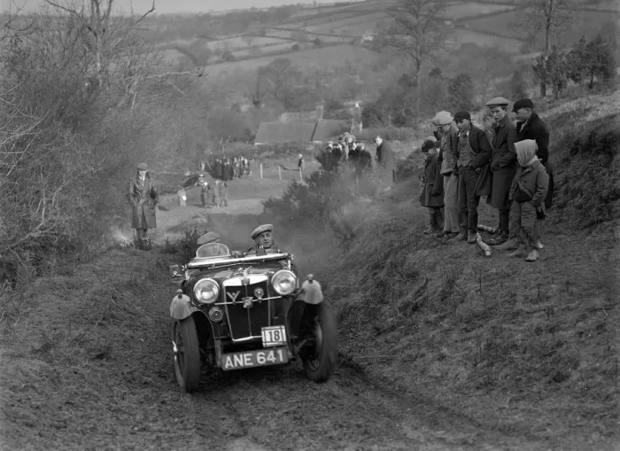 Framed Print : MG PA of JH Clent competing in the MG Car Club Midland Centre Trial, 1938. Artist: Bill Brunell Framed Print : MG PA of JH Clent competing in the MG Car Club Midland Centre Trial, 1938. Artist: Bill Brunell