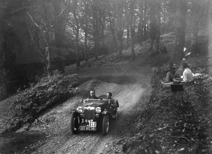 Framed Print : MG PA taking part in the B&HMC Brighton-Beer Trial, Fingle Bridge Hill, Devon, 1934 Framed Print : MG PA taking part in the B&HMC Brighton-Beer Trial, Fingle Bridge Hill, Devon, 1934