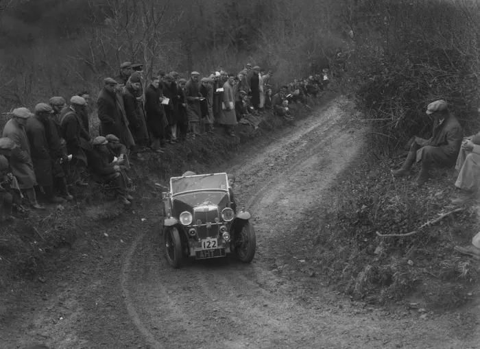 Framed Print : MG PB of EH Goodenough competing in the MCC Lands End Trial, 1935. Artist: Bill Brunell