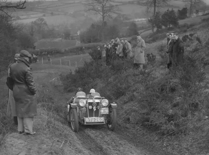 Framed Print : MG PB of J Terras competing in the MG Car Club Midland Centre Trial, 1938. Artist: Bill Brunell Framed Print : MG PB of J Terras competing in the MG Car Club Midland Centre Trial, 1938. Artist: Bill Brunell