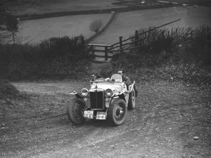 Framed Print : MG PB of K Scales competing in the MG Car Club Midland Centre Trial, 1938. Artist: Bill Brunell Framed Print : MG PB of K Scales competing in the MG Car Club Midland Centre Trial, 1938. Artist: Bill Brunell